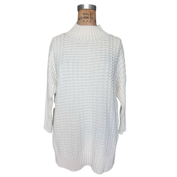 French Connection Mozart Popcorn High Neck Jumper Winter White Size S - Picture 1 of 7